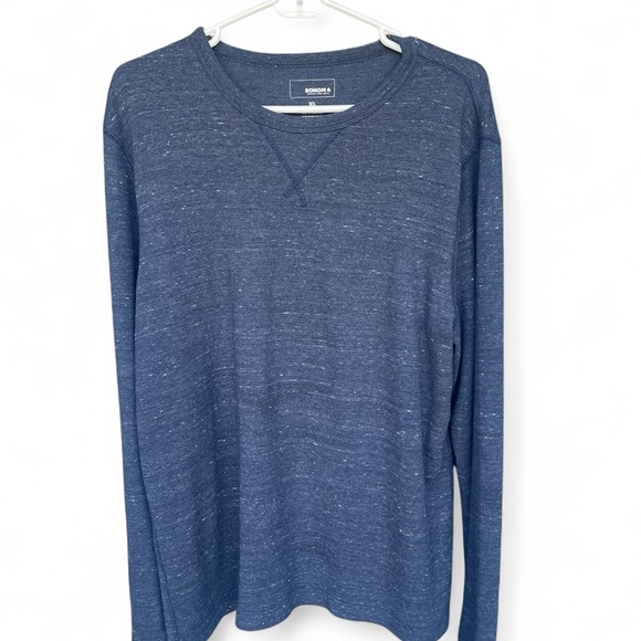 Goodfellow & Co Heathered Navy Long Sleeve Tee - Picture 1 of 4